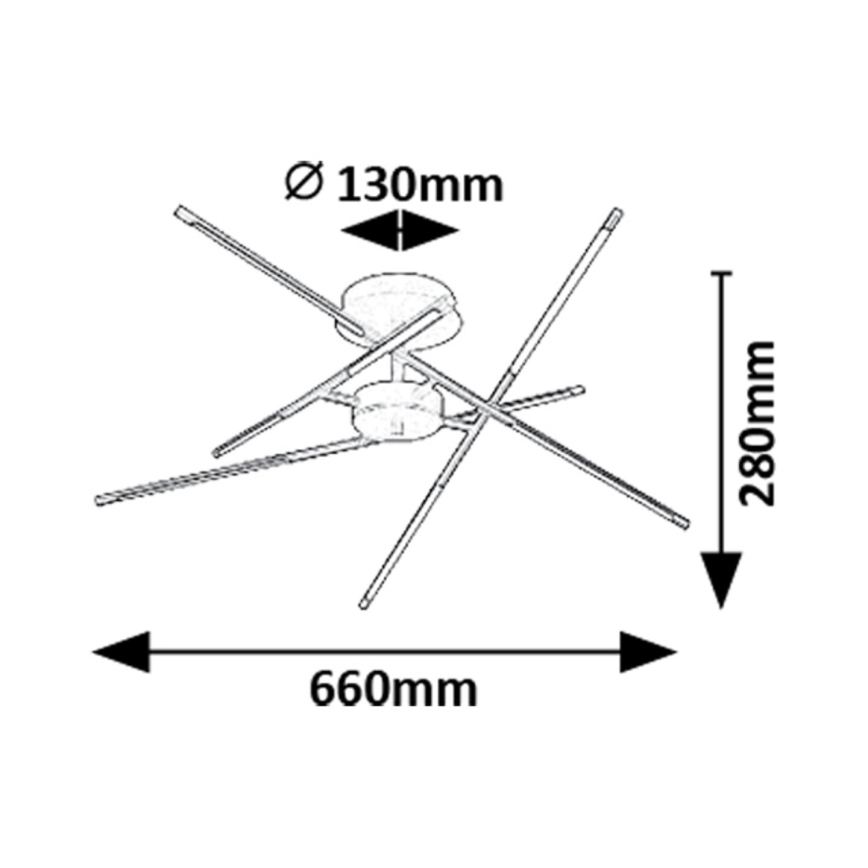 Rabalux - LED Prisadený luster LED/40W/230V 3000K čierna