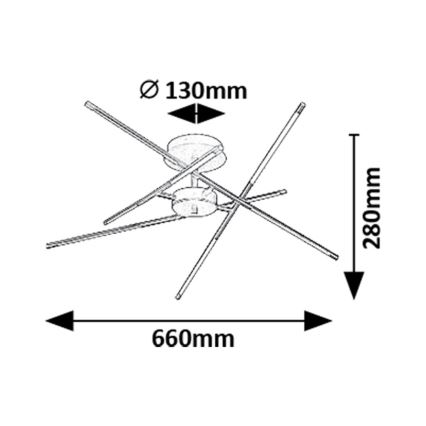 Rabalux - LED Prisadený luster LED/40W/230V 3000K zlatá
