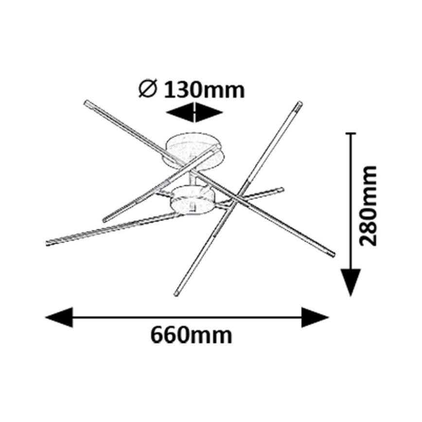 Rabalux - LED Prisadený luster LED/40W/230V 3000K zlatá