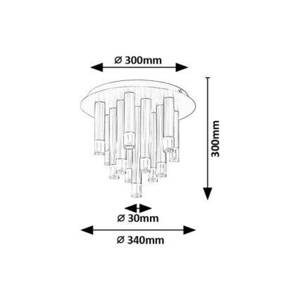 Rabalux - Stropné svietidlo 13xG9/5W/230V zlaté pr. 34 cm
