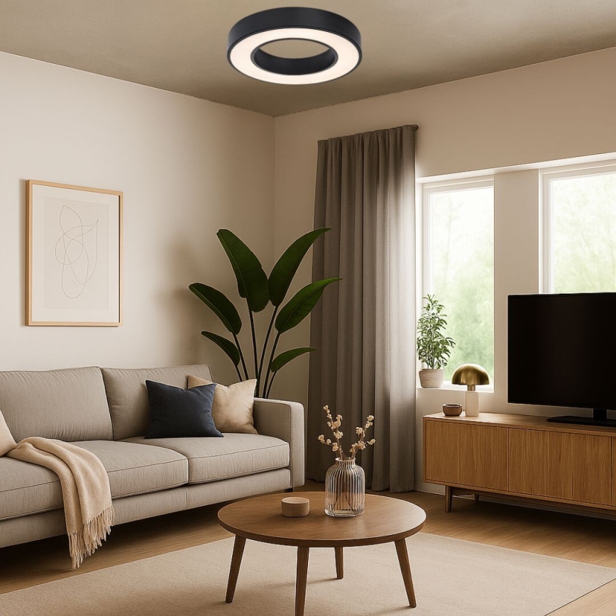 Rabalux - LED stropné svietidlo LED/24W/230V 3000/4000/6500K pr. 40 cm čierne