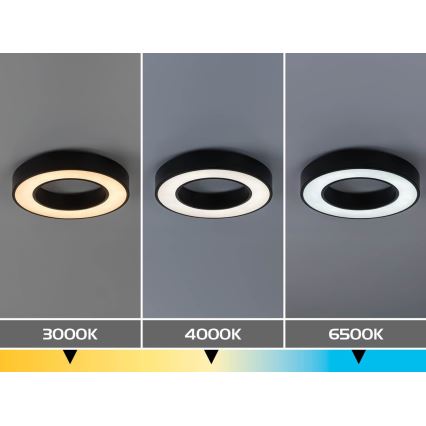 Rabalux - LED stmievateľné stropné svietidlo LED/45W/230V 3000-6500K pr. 60 cm čierne + diaľkové ovládanie