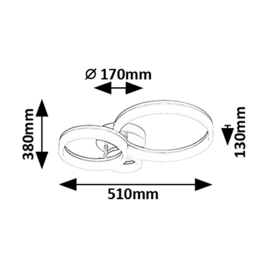 Rabalux - LED stropné svietidlo LED/24W/230V 3000/4000/6500K 38x51 cm matný chróm