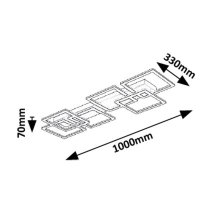 Rabalux - LED Stmievateľné stropné svietidlo LED/40W/230V 3000-6500K 33x100 cm + diaľkové ovládanie