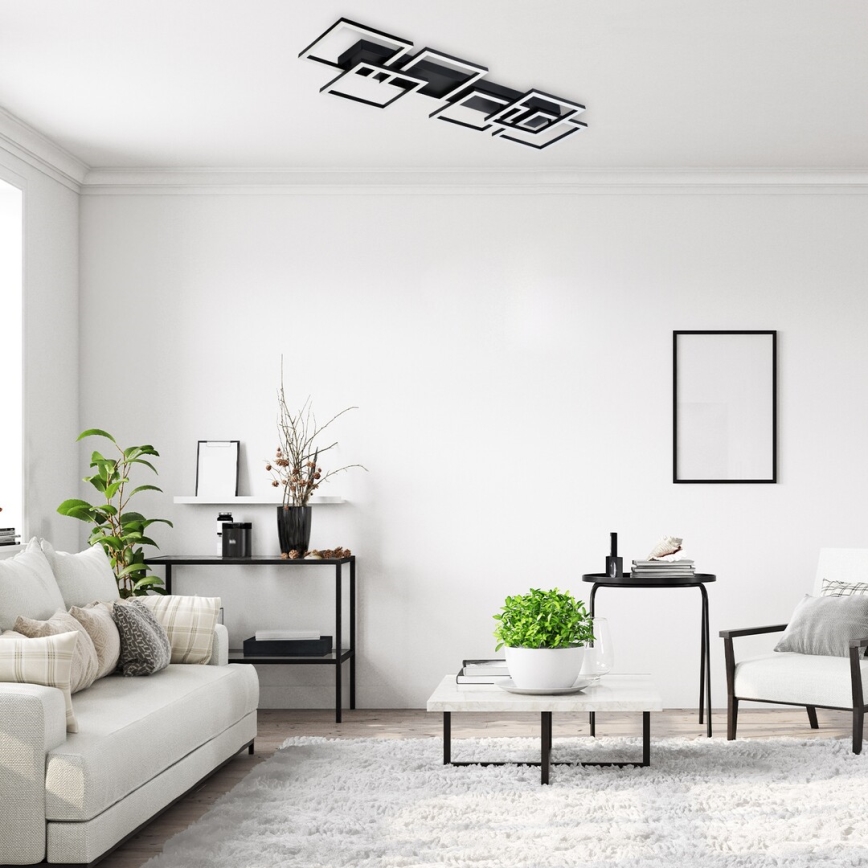 Rabalux - LED stmievateľné stropné svietidlo LED/40W/230V 3000-6500K 33x100 cm čierna + diaľkové ovládanie