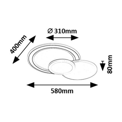 Rabalux - stmievateľné LED RGB stropné svietidlo LED/40W/230V 3000-6500K + diaľkové ovládanie priemer 31 cm