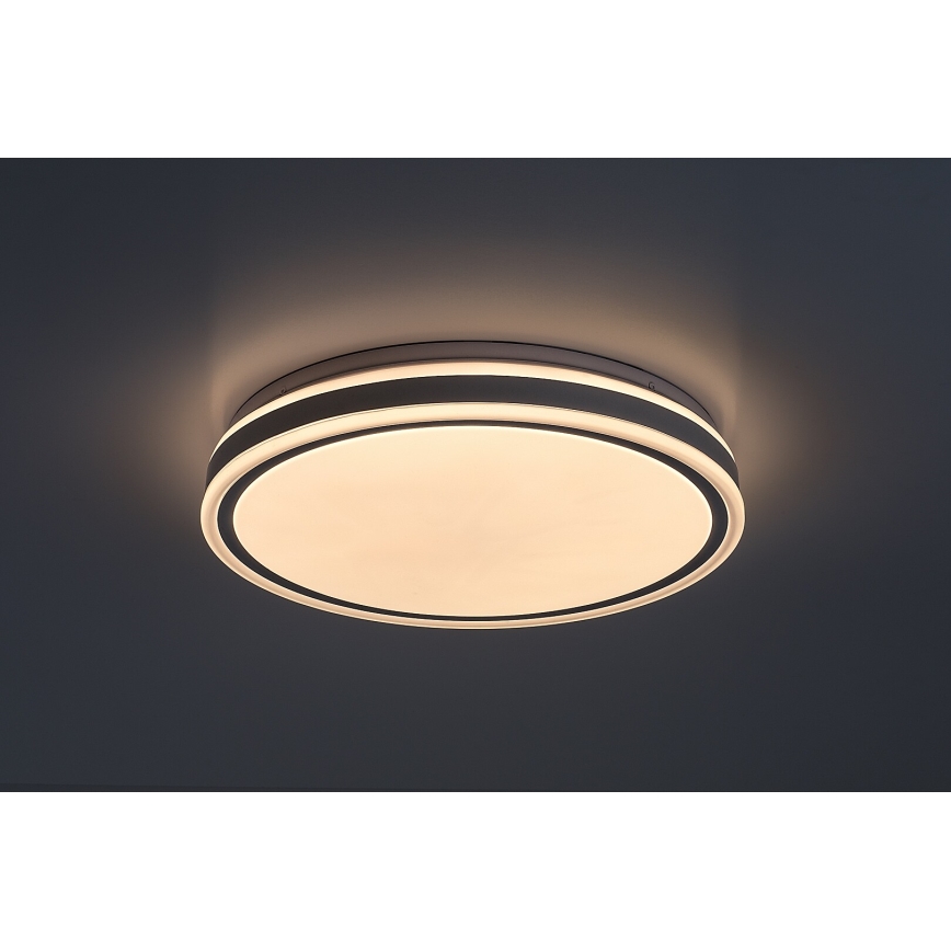 Rabalux - stmievateľné LED stropné svietidlo, 23 W/230 V, 3000–6500 K, priemer 38,5 cm, čierne, s diaľkovým ovládaním