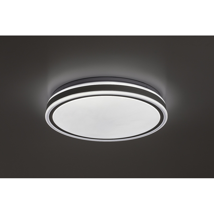 Rabalux - stmievateľné LED stropné svietidlo, 23 W/230 V, 3000–6500 K, priemer 38,5 cm, čierne, s diaľkovým ovládaním