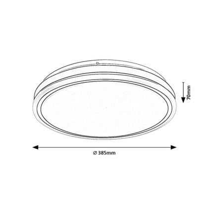 Rabalux - stmievateľné LED stropné svietidlo, 23 W/230 V, 3000–6500 K, priemer 38,5 cm, čierne, s diaľkovým ovládaním