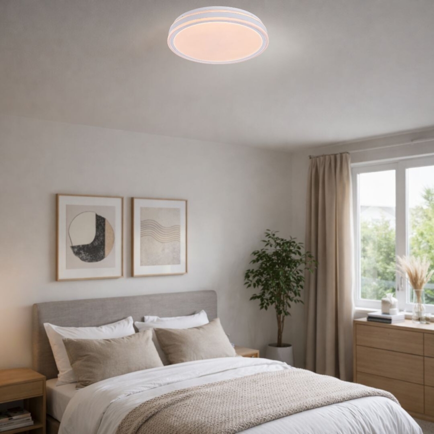 Rabalux - LED stmievateľné stropné svietidlo LED/23W/230V 3000-6500K priemer 38,5 cm biela + diaľkové ovládanie