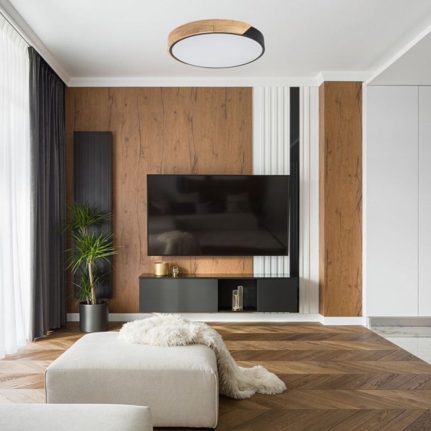 Rabalux - LED stropné svietidlo LED/42W/230V 3000/4000/6500K čierna/dub priemer 41 cm