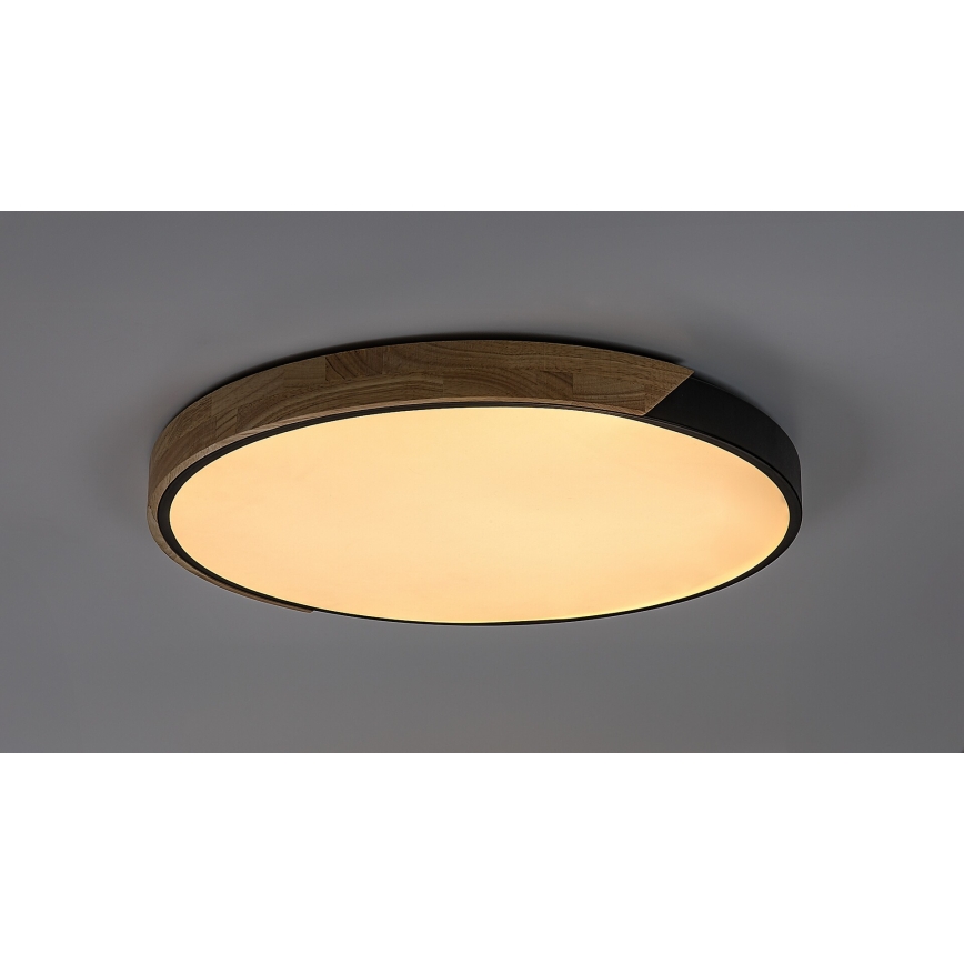 Rabalux - LED stropné svietidlo LED/42W/230V 3000/4000/6500K čierna/dub priemer 41 cm