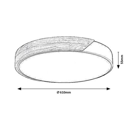 Rabalux - LED stropné svietidlo LED/40W/230V 3000/4000/6500K biela/dub pr. 61 cm