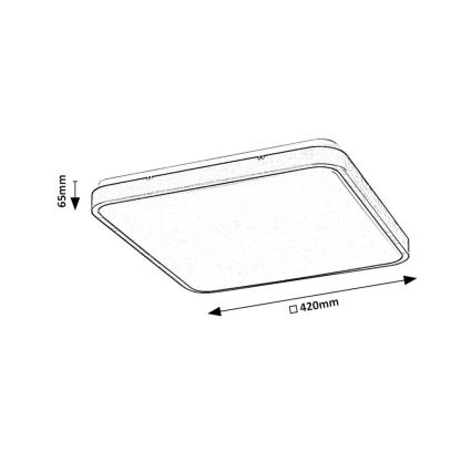 Rabalux - LED Stmievateľné kúpeľňové stropné svietidlo LED/36W/230V 3000-6000K IP44 42x42 cm biela + diaľkové ovládanie