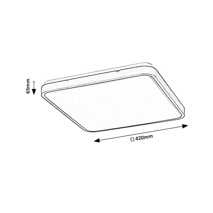 Rabalux - LED Stmievateľné kúpeľňové stropné svietidlo LED/36W/230V 3000-6000K IP44 42x42 cm biela + diaľkové ovládanie