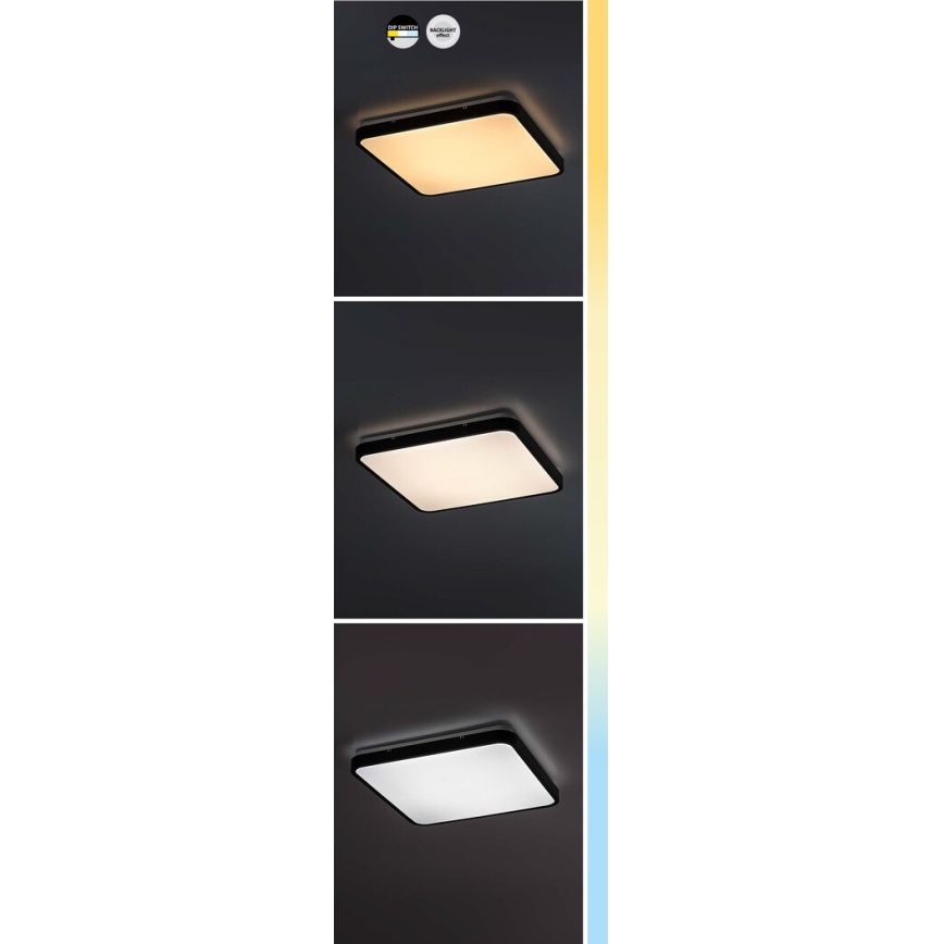 Rabalux - LED Kúpeľňové stropné svietidlo LED/24W/230V 3000/4000/6000K IP44 29x29 cm čierna