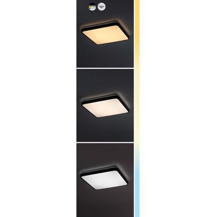 Rabalux - LED Kúpeľňové stropné svietidlo LED/36W/230V 3000/4000/6000K IP44 42x42 cm čierna