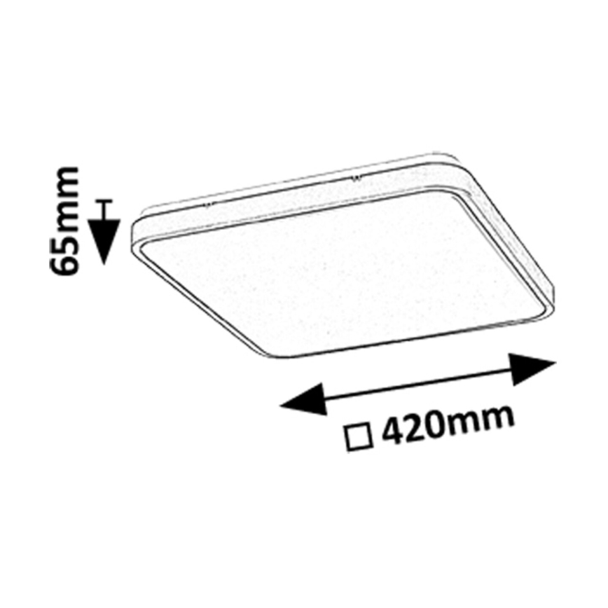Rabalux - LED Kúpeľňové stropné svietidlo LED/36W/230V 3000/4000/6000K IP44 42x42 cm čierna