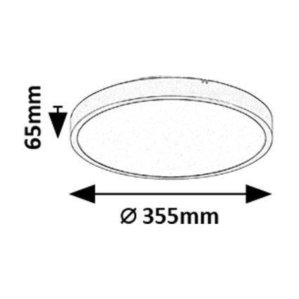 Rabalux - LED Stmievateľné kúpeľňové stropné svietidlo LED/24W/230V 3000-6000K IP44 pr. 35,5 cm čierna + diaľkové ovládanie