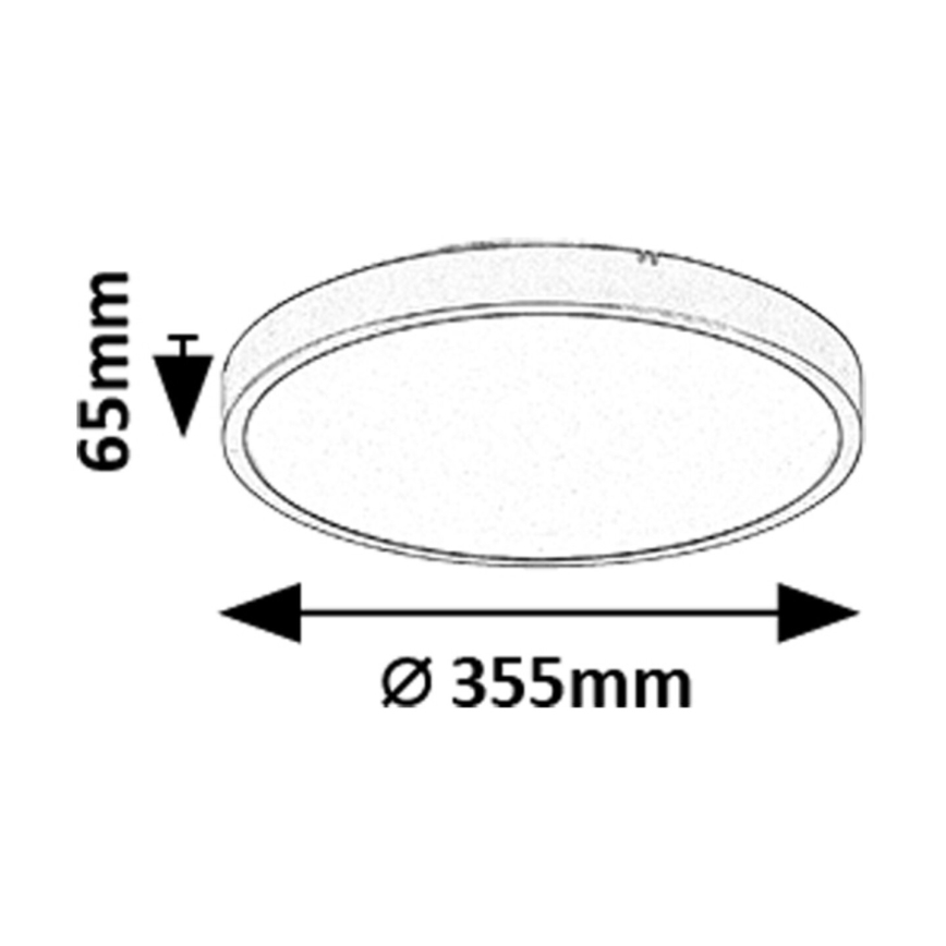 Rabalux - LED Stmievateľné kúpeľňové stropné svietidlo LED/24W/230V 3000-6000K IP44 pr. 35,5 cm čierna + diaľkové ovládanie