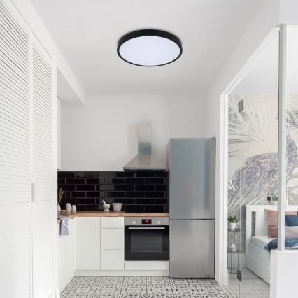 Rabalux - LED RGB Stmievateľné kúpeľňové stropné svietidlo LED/36W/230V 3000-6000K Wi-Fi Tuya IP44 pr. 42 cm čierna + diaľkové ovládanie