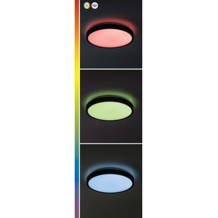 Rabalux - LED RGB Stmievateľné kúpeľňové stropné svietidlo LED/36W/230V 3000-6000K Wi-Fi Tuya IP44 pr. 42 cm čierna + diaľkové ovládanie
