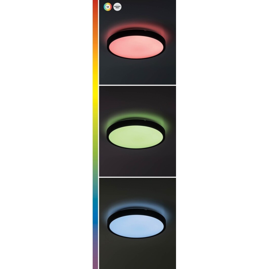 Rabalux - LED RGB Stmievateľné kúpeľňové stropné svietidlo LED/36W/230V 3000-6000K Wi-Fi Tuya IP44 pr. 42 cm čierna + diaľkové ovládanie