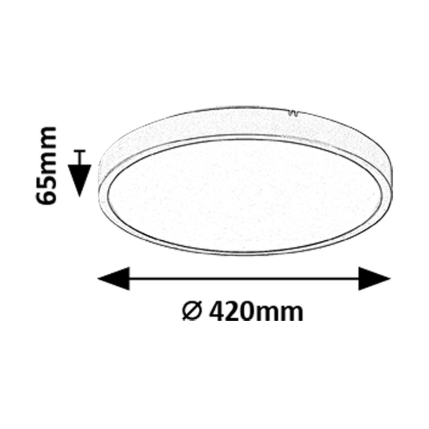 Rabalux - LED RGB Stmievateľné kúpeľňové stropné svietidlo LED/36W/230V 3000-6000K Wi-Fi Tuya IP44 pr. 42 cm čierna + diaľkové ovládanie