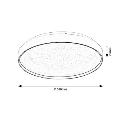 Rabalux - stmievané LED stropné svietidlo 60 W/230 V, 3000–6500 K, pr. 58 cm + diaľkové ovládanie