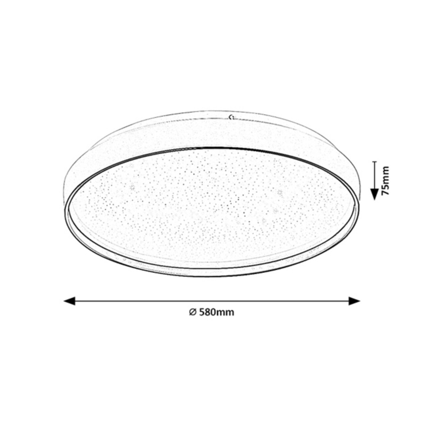 Rabalux - stmievané LED stropné svietidlo 60 W/230 V, 3000–6500 K, pr. 58 cm + diaľkové ovládanie