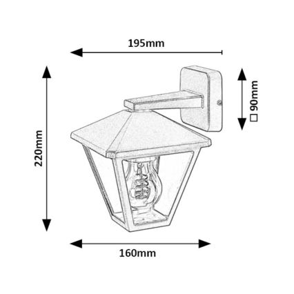 Rabalux - Vonkajšia nástenná lampa 1xE27/40W/230V IP44