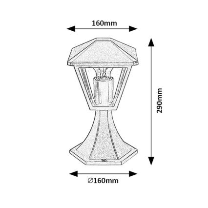 Rabalux - Vonkajšia lampa 1xE27/40W/230V IP44