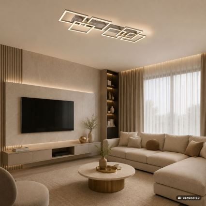 Rabalux - LED Stmievateľné stropné svietidlo LED/40W/230V 3000-6500K 33x100 cm béžová + diaľkové ovládanie
