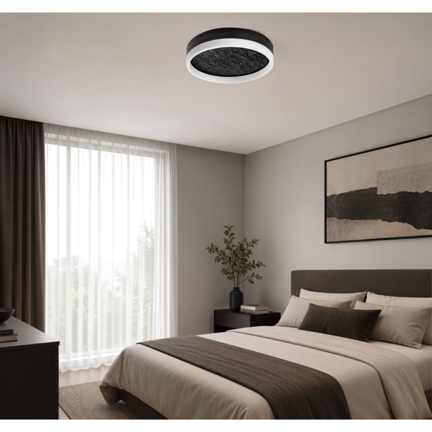 Rabalux - LED Stmievateľné stropné svietidlo LED/24W/230V 3000-6500K pr. 40 cm čierna + diaľkové ovládanie