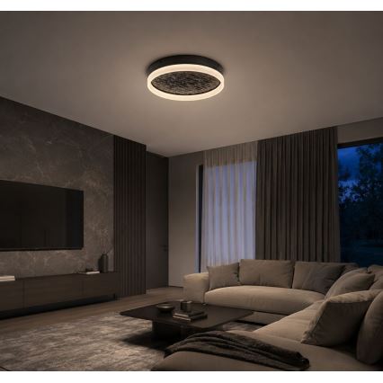 Rabalux - LED Stmievateľné stropné svietidlo LED/24W/230V 3000-6500K pr. 40 cm čierna + diaľkové ovládanie