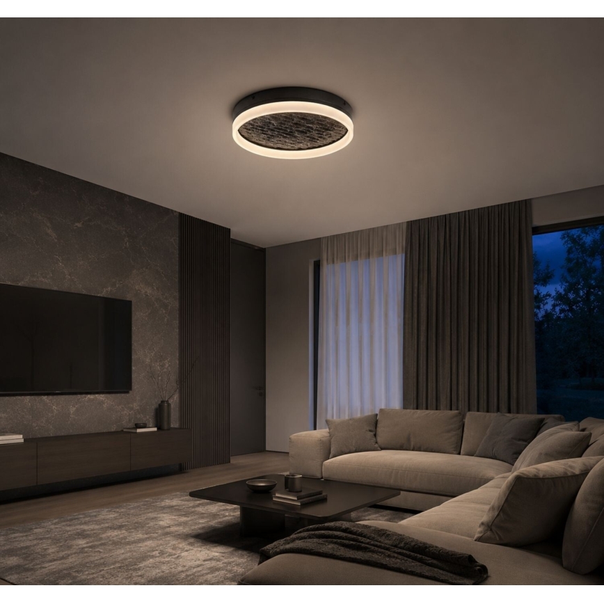 Rabalux - LED Stmievateľné stropné svietidlo LED/24W/230V 3000-6500K pr. 40 cm čierna + diaľkové ovládanie