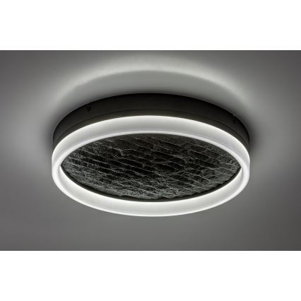 Rabalux - LED Stmievateľné stropné svietidlo LED/24W/230V 3000-6500K pr. 40 cm čierna + diaľkové ovládanie