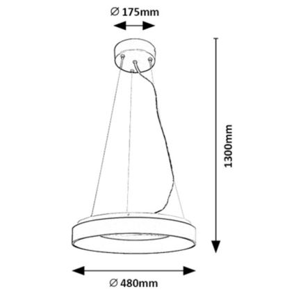 Rabalux - LED Stmievateľný luster na lanku LED/38W/230V 3000-6500K čierna + diaľkové ovládanie