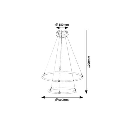 Rabalux - LED Stmievateľný luster na lanku LED/55W/230V + diaľkové ovládanie