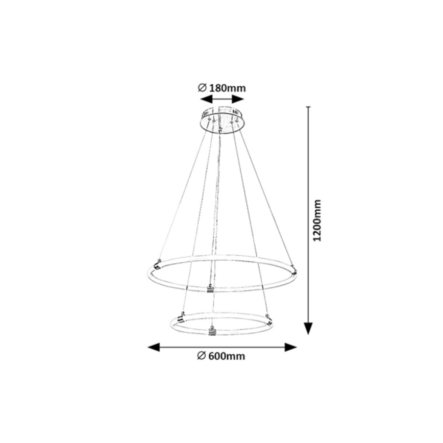 Rabalux - LED Stmievateľný luster na lanku LED/55W/230V + diaľkové ovládanie