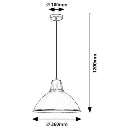 Rabalux - Luster na lanku 1xE27/60W/230V priemer 36 cm biely