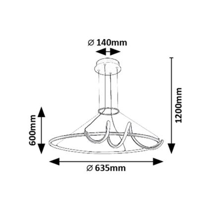 Rabalux - LED Stmievateľný luster na lanku LED/46W/230V 3000-6500K + diaľkové ovládanie