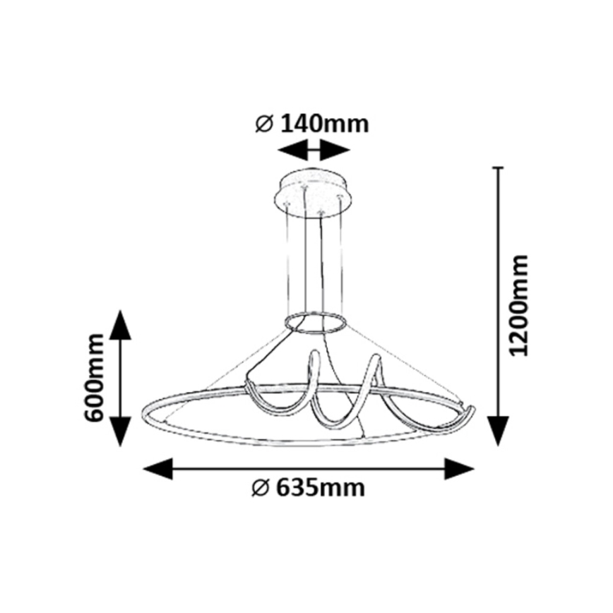 Rabalux - LED Stmievateľný luster na lanku LED/46W/230V 3000-6500K + diaľkové ovládanie
