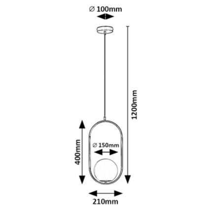 Rabalux - Luster na lanku 1xE27/20W/230V