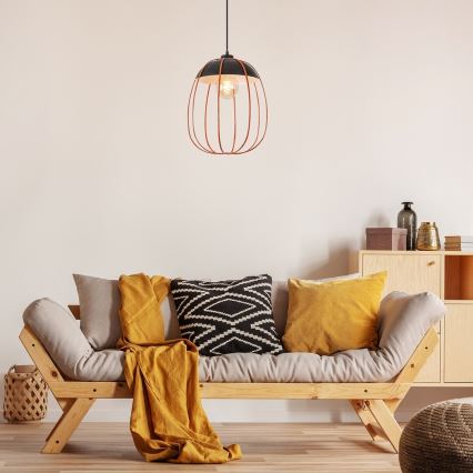 Rabalux - Luster na lanku 1xE27/60W/230V čierna/oranžová
