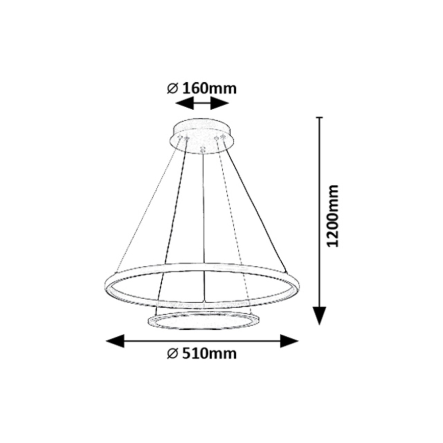 Rabalux - LED Stmievateľný luster na lanku LED/42W/230V 3000-6500K + diaľkové ovládanie
