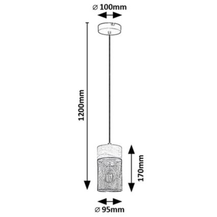 Rabalux - Luster na lanku 3xE27/25W/230V buk