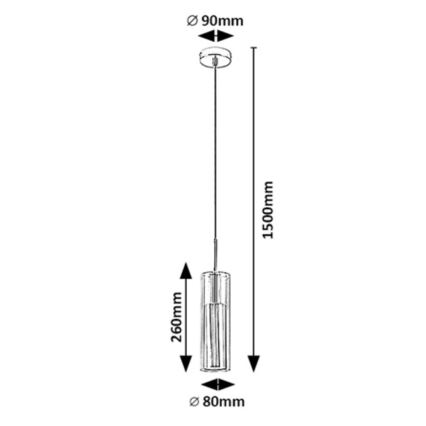 Rabalux - Luster na lanku 1xGU10/50W/230V číra/čierna
