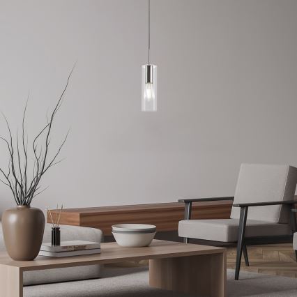 Rabalux - Luster na lanku 1xE27/40W/230V číra/lesklý chróm