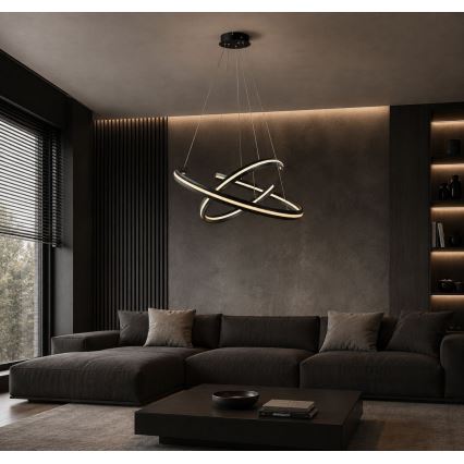 Rabalux - LED stmievateľný luster na lanku LED/80W/230V 3000-6500K čierna + diaľkové ovládanie